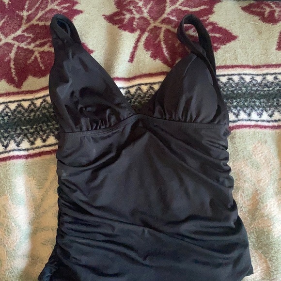 Lands' End Other - Black ruched retro 60s swim top tummy control slimming M